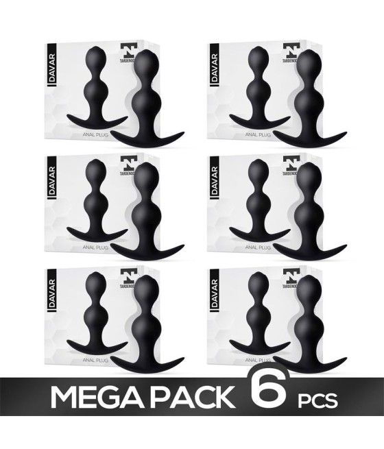 Pack 5+1 Davar Anal Plug Silicone Black