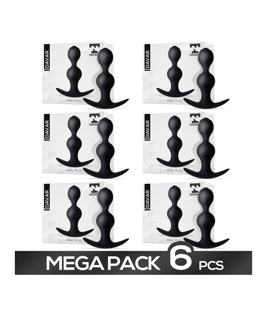 Pack de 6 Davar Plug Anal de Silicona