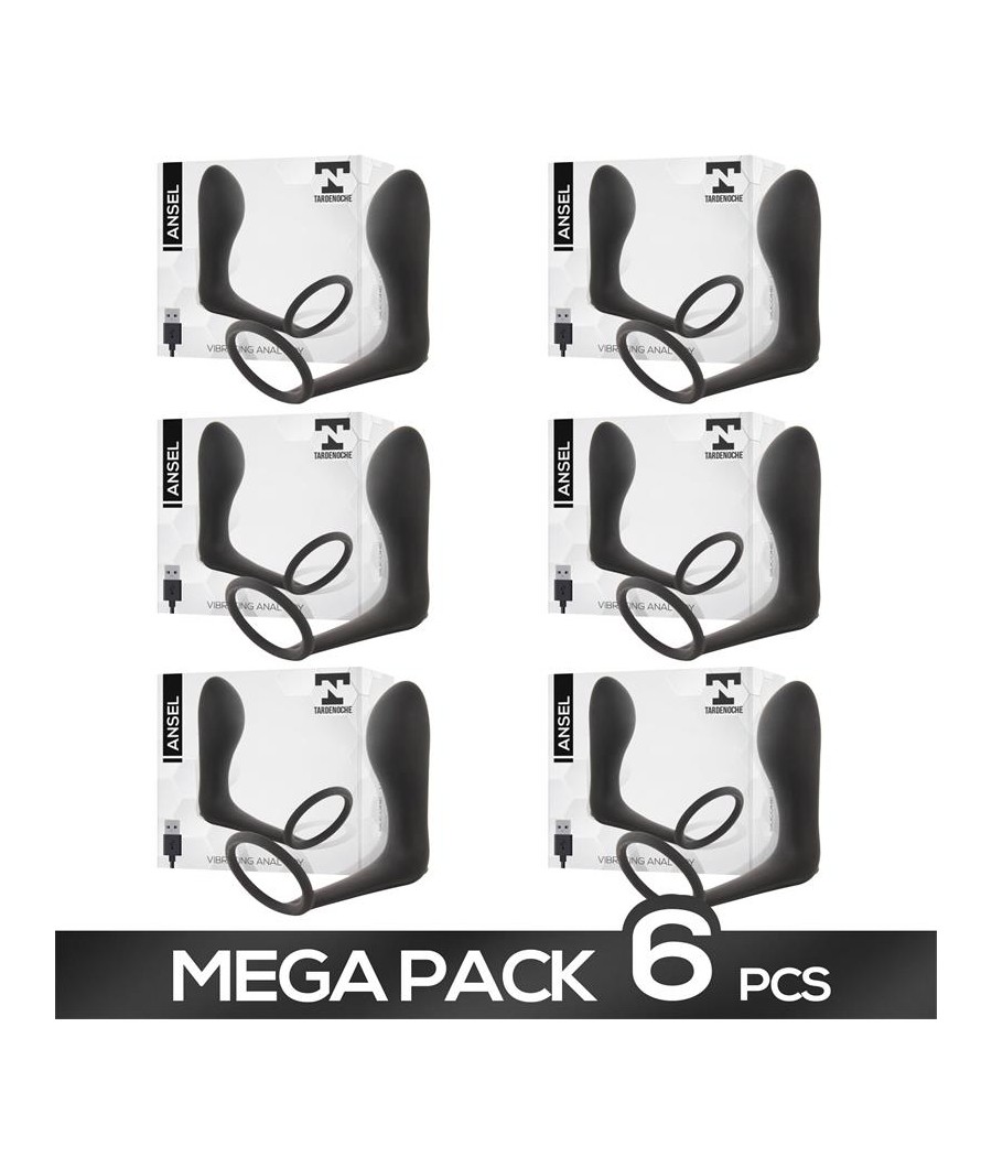 Pack de 6 Ansel Plug Anal Vibracion y Anillo de Testiculos