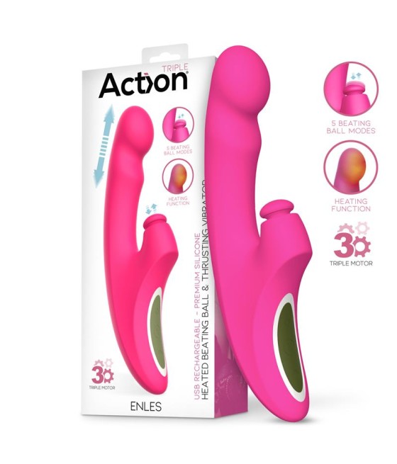 Enles Vibrador con Beating Ball Thrusting y Funcion de Calor