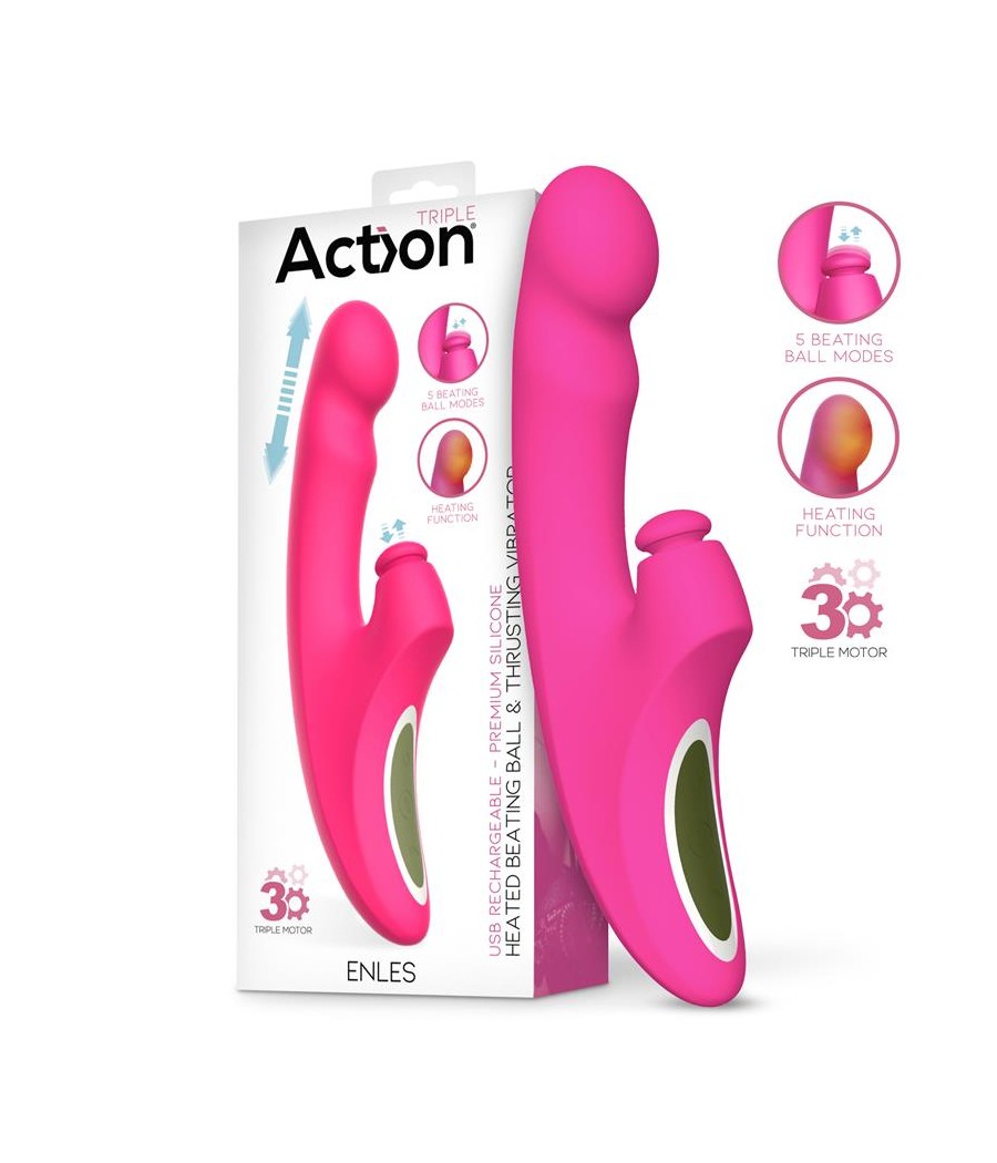 Enles Vibrador con Beating Ball Thrusting y Funcion de Calor