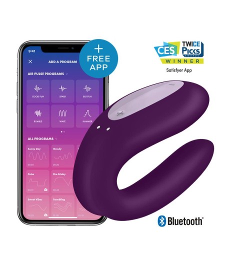 Vibrador para Parejas con APP Double Joy Violeta