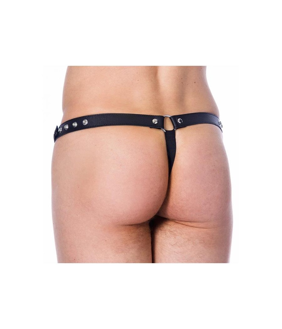 Tanga de Cuero Ajustable con Tachuelas