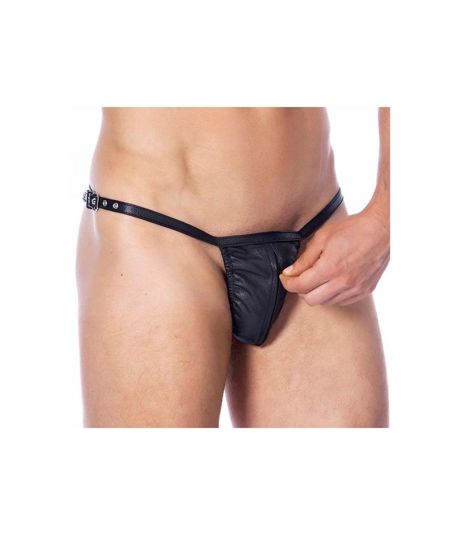 Tanga de Cuero Ajustable con Cremallera Talla unica