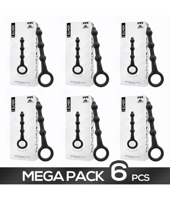 Pack de 6 Elmer Plug anal con Aro de Facil Extraccion