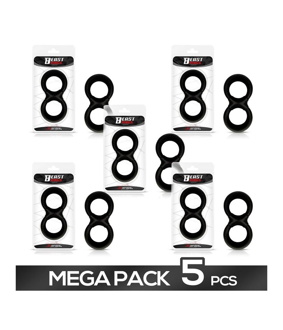 Pack de 5 Anillo para el Pene y Testiculos Silicona Liquida 25 mm