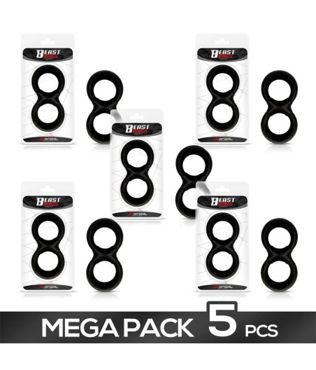 Pack 4+1 Anillo para el Pene y Testículos Silicona Líquida 25 mm