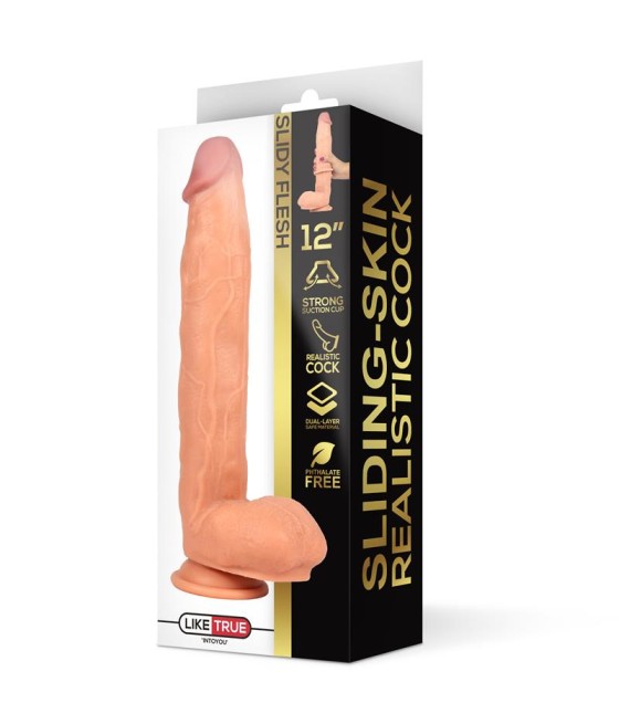 Dildo Realista Dual Layer Retractil 12