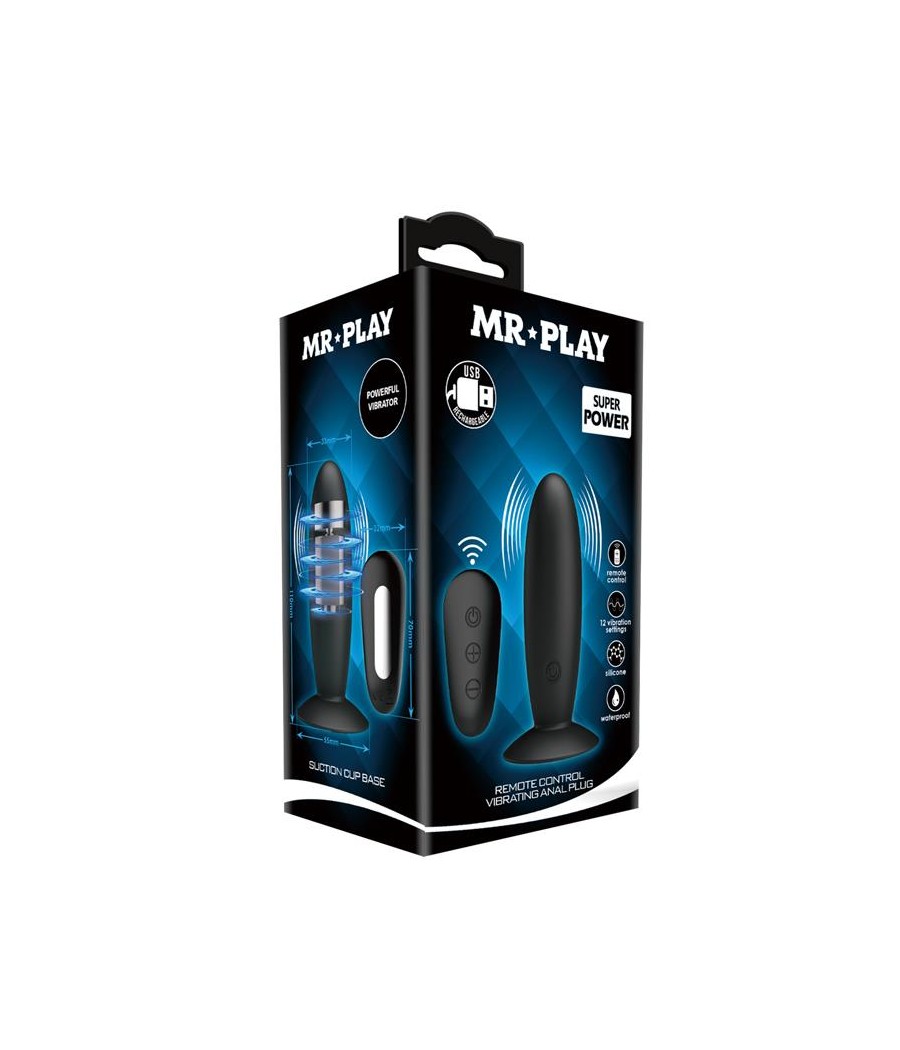 Mr Play Plug Anal con Vibracion y Control Remoto USB