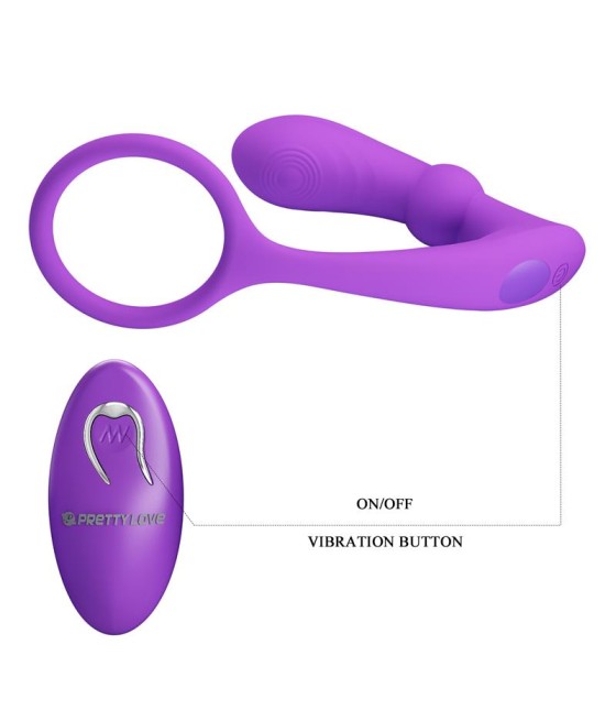 Warren Plug Anal y Anillo para el Pene con Vibracion y Pulsacion a Control Remoto