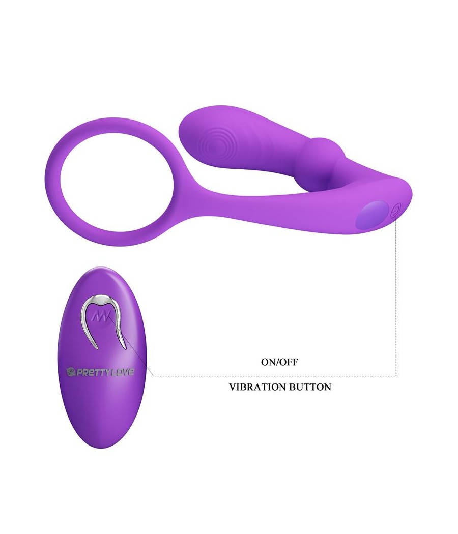 Warren Plug Anal y Anillo para el Pene con Vibracion y Pulsacion a Control Remoto