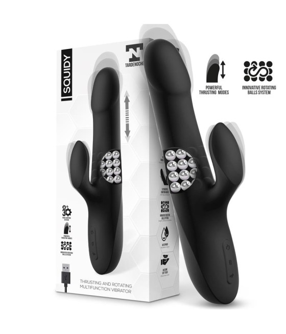 Squidy Vibrador Función de Movimiento Up and Down y Bolas Rotadoras USB Silicona