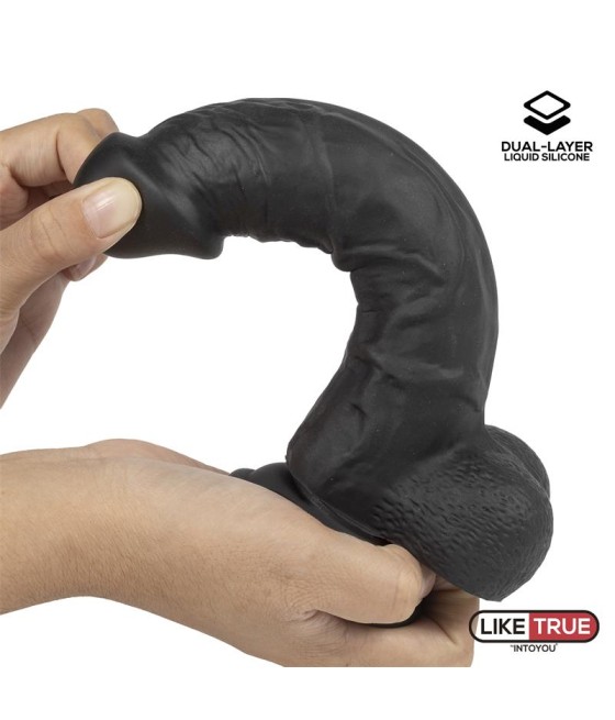 Dildo Realista Silicona Liquida Dual Layer 8 Negra