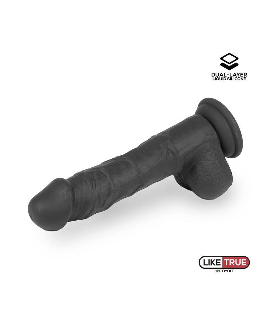 Dildo Realista Silicona Liquida Dual Layer 8 Negra