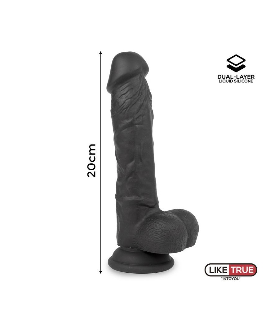 Dildo Realista Silicona Liquida Dual Layer 8 Negra