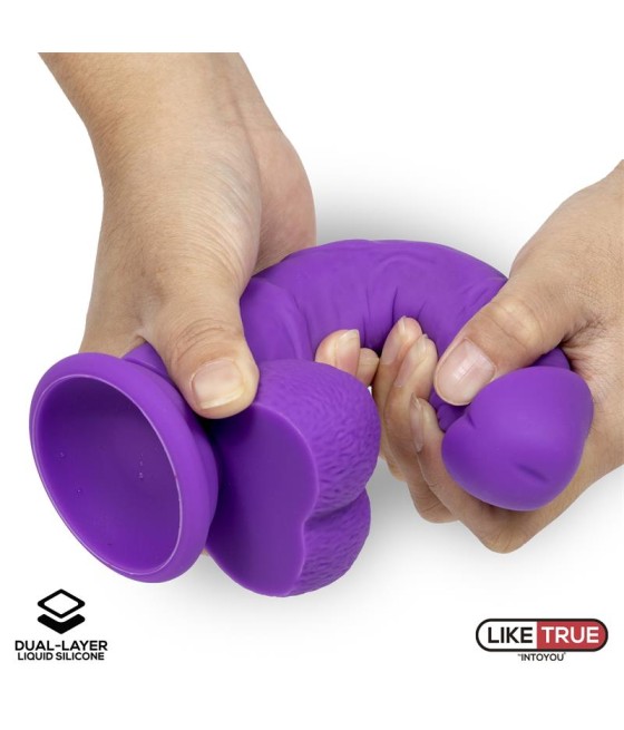 Dildo Realista Silicona Liquida Dual Layer 8 Purpura