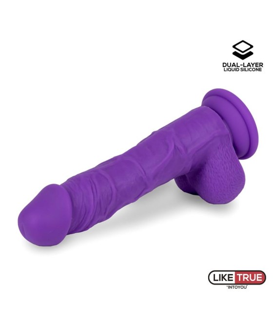 Dildo Realista Silicona Liquida Dual Layer 8 Purpura