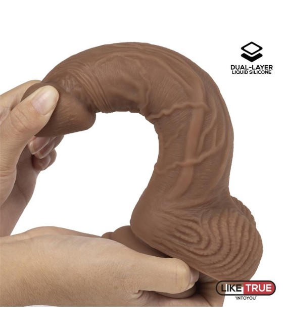 Dildo Realista Silicona Liquida Dual Layer 825 Bronceado