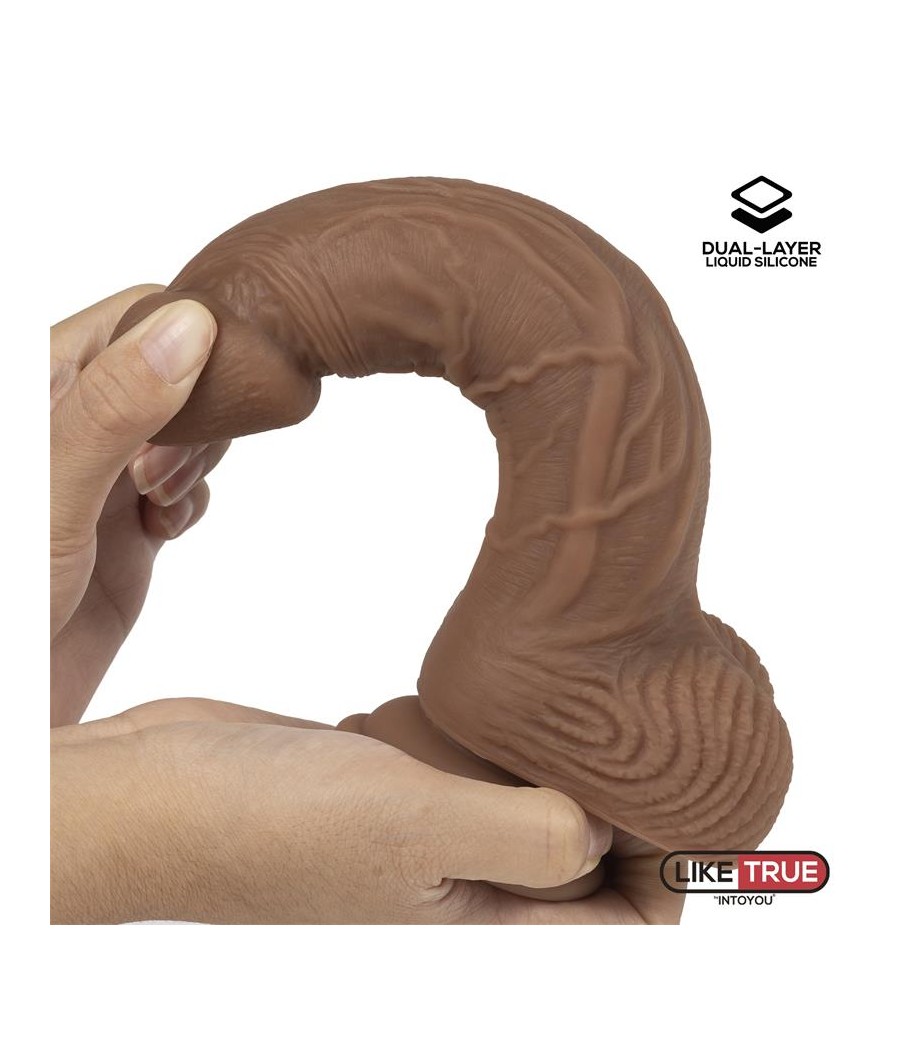 Dildo Realista Silicona Liquida Dual Layer 825 Bronceado