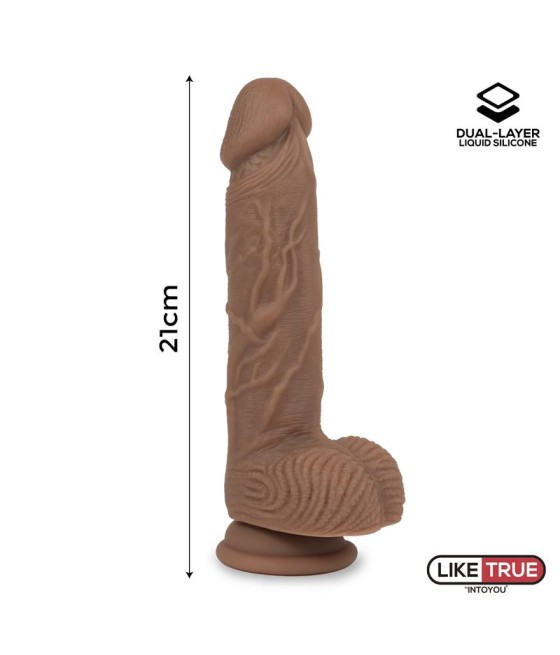 Dildo Realista Silicona Liquida Dual Layer 825 Bronceado