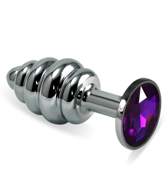 Plug Anal en Espiral Rosebud con Joya Purpura