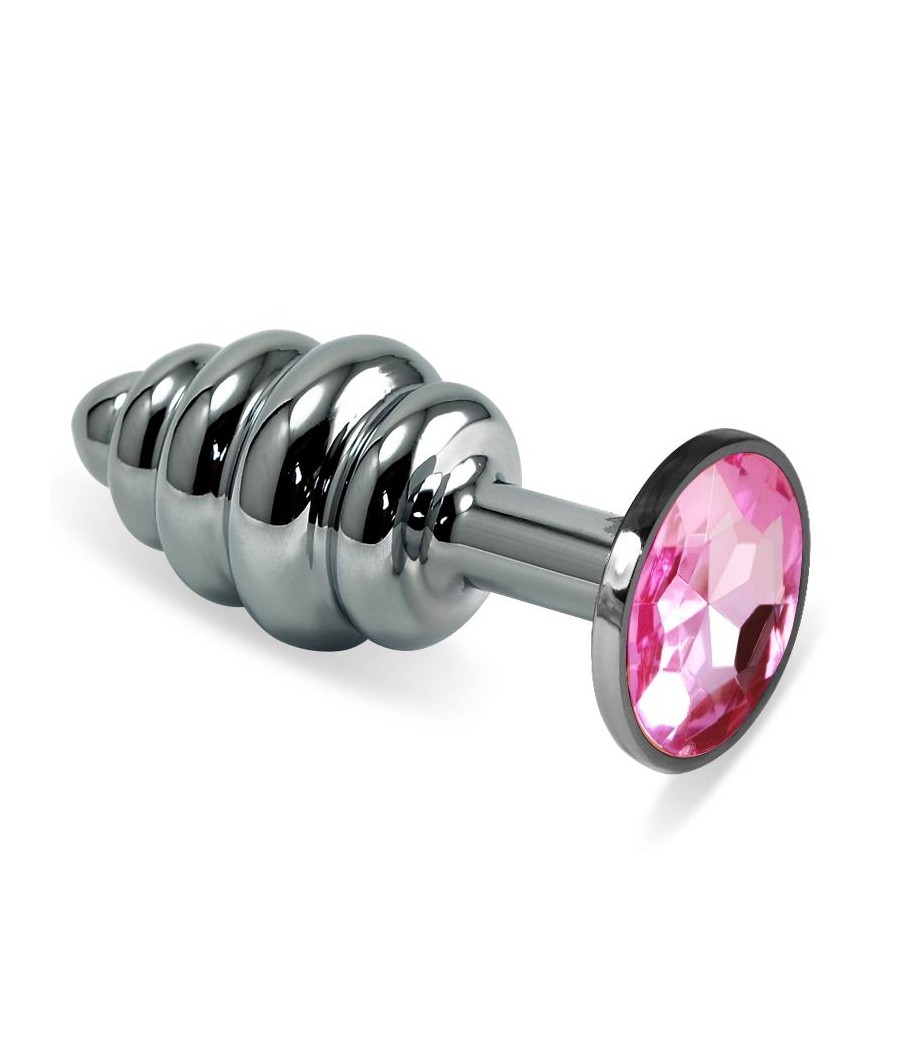 Plug Anal en Espiral Rosebud con Joya Rosa