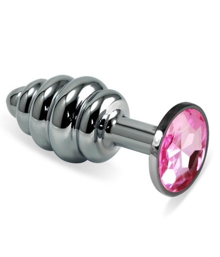 Plug Anal en Espiral Rosebud con Joya Rosa