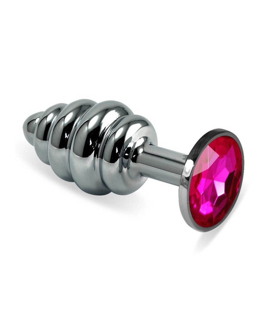 Plug Anal en Espiral Rosebud con Joya Fuchsia