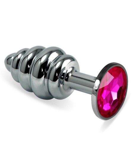 Plug Anal en Espiral Rosebud con Joya Fuchsia