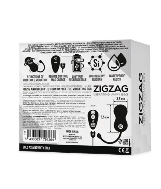 Zigzag Huevo Zigzageante y Vibrador con Control Remoto