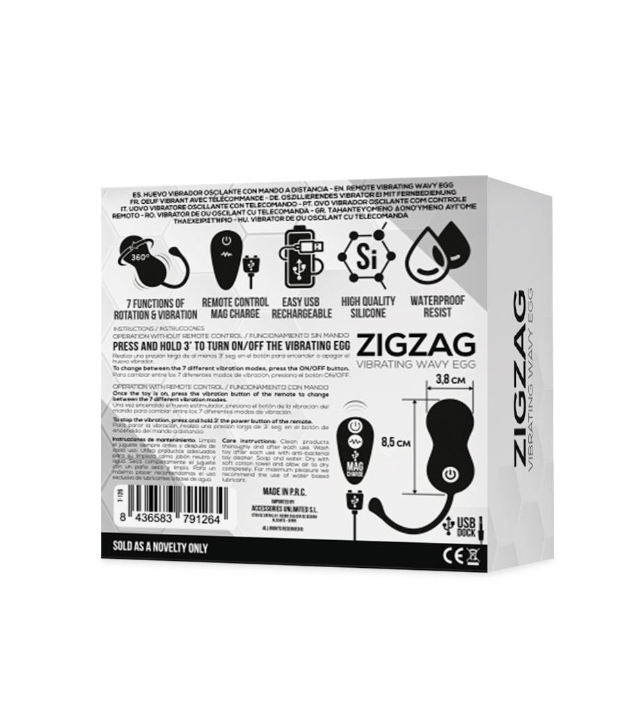 Zigzag Huevo Zigzageante y Vibrador con Control Remoto