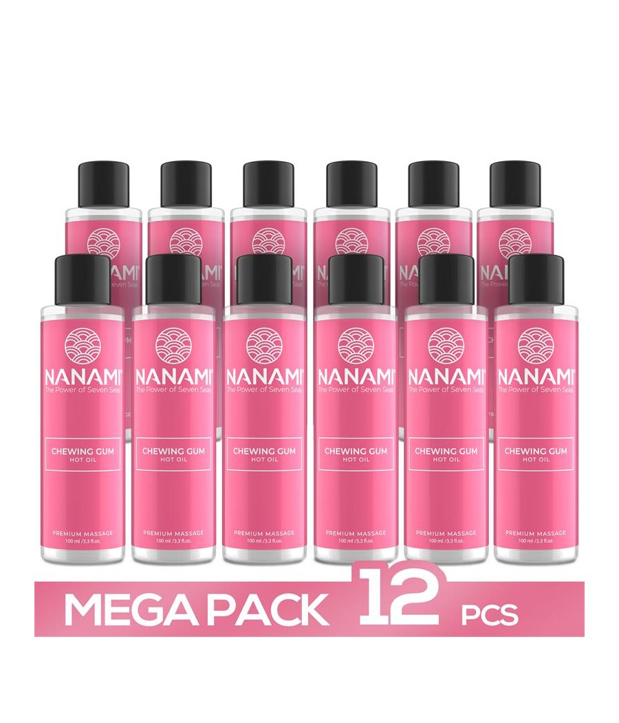 Pack 12 Aceite de Masaje Efecto Calor Aroma Chicle 100 ml