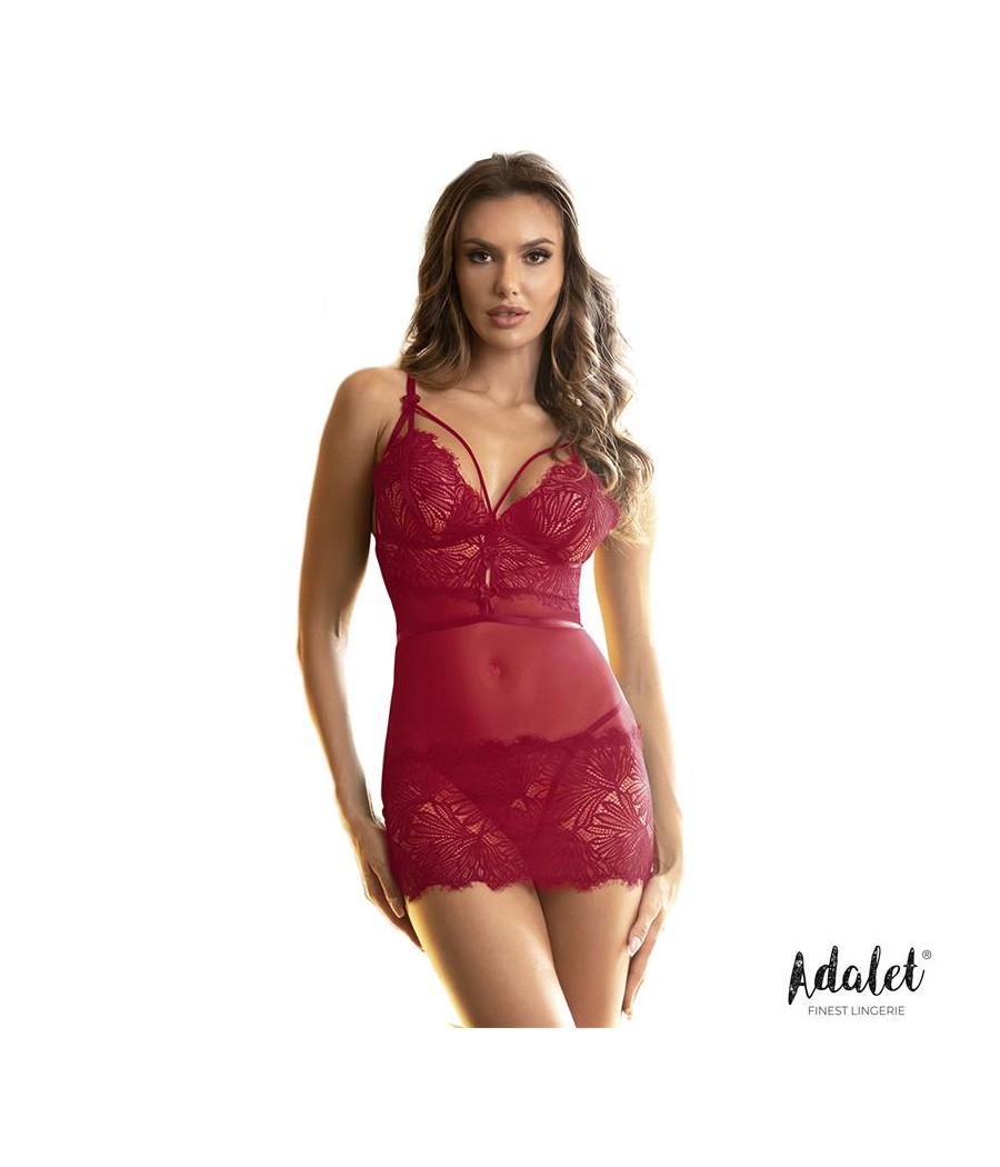 Zoe Babydoll Espalda Abierta y Tanga Rojo