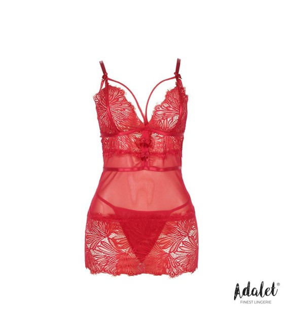 Zoe Babydoll Espalda Abierta y Tanga Rojo