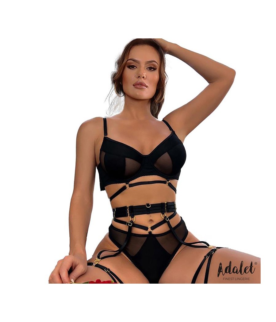 Ellie Set Sujetador Tanga Liguero y Ligas