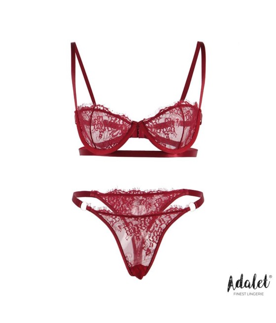 Mia Set Sujetador y Tanga de Encaje Burgundy