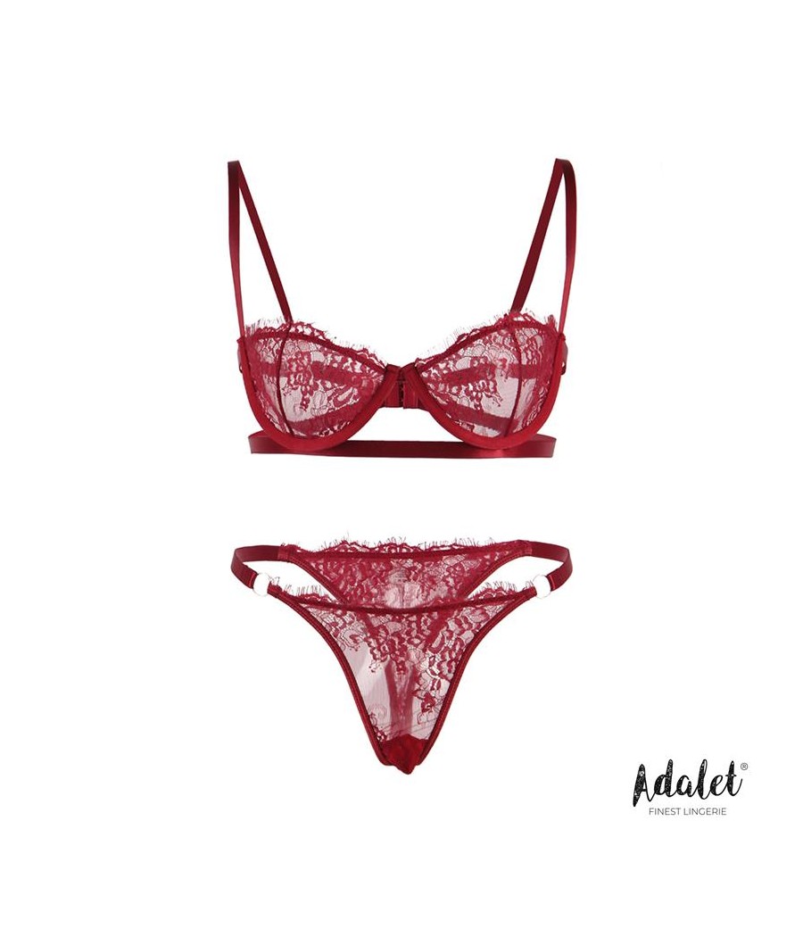 Mia Set Sujetador y Tanga de Encaje Burgundy