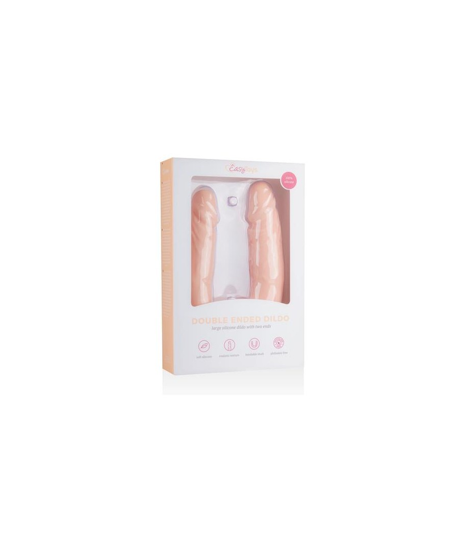 Dildo Doble Flexible Silicona Natural 40 cm