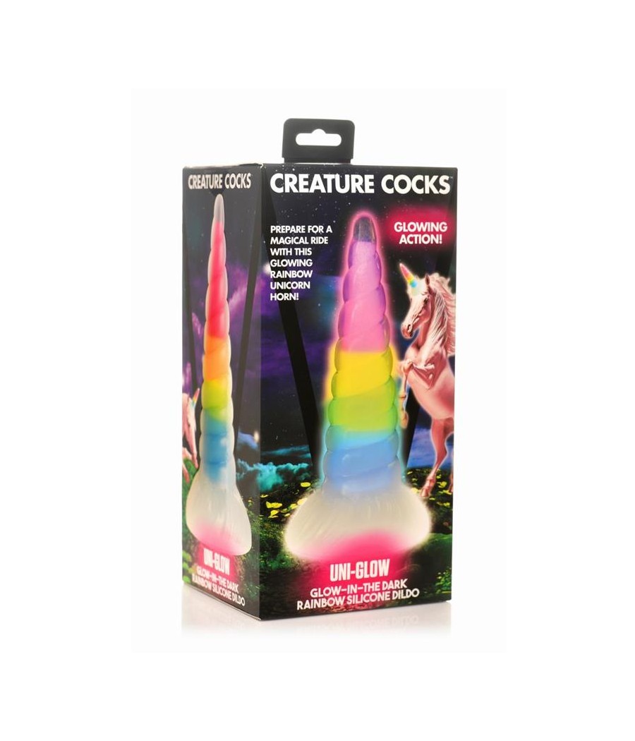 Dildo Luminiscente Rainbow Brilla en la Oscuridad