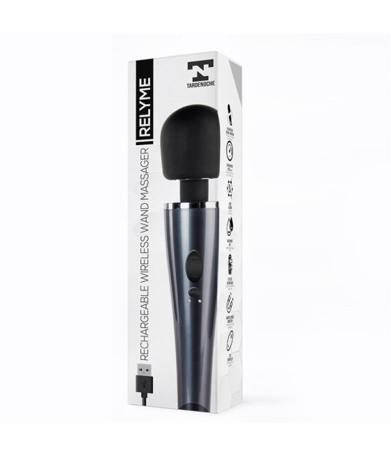 Wand Massager Relyme USB Silicone Black