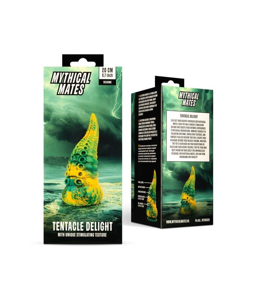 Dildo Tentacle Delight Verde y Amarillo 224 cm 88