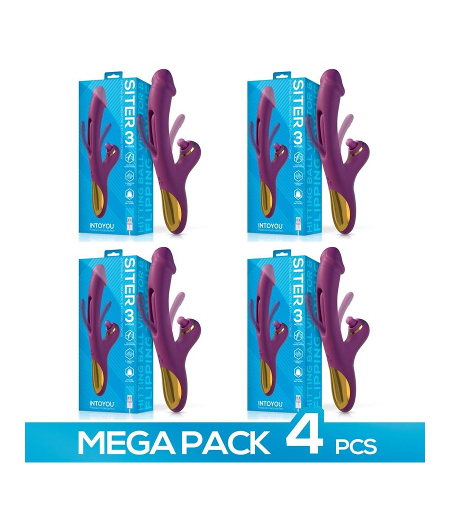 Pack de 4 Siter Vibrador con Lengua Movimiento Flipping y Bola Golpeteo