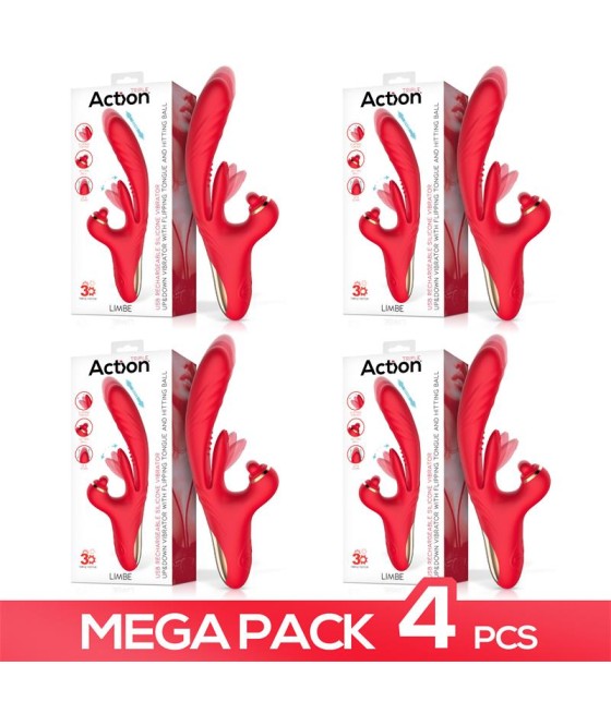 Pack de 4 Limbe Vibrador con Lengua Flip Flap Bola Percutora y Up and Down