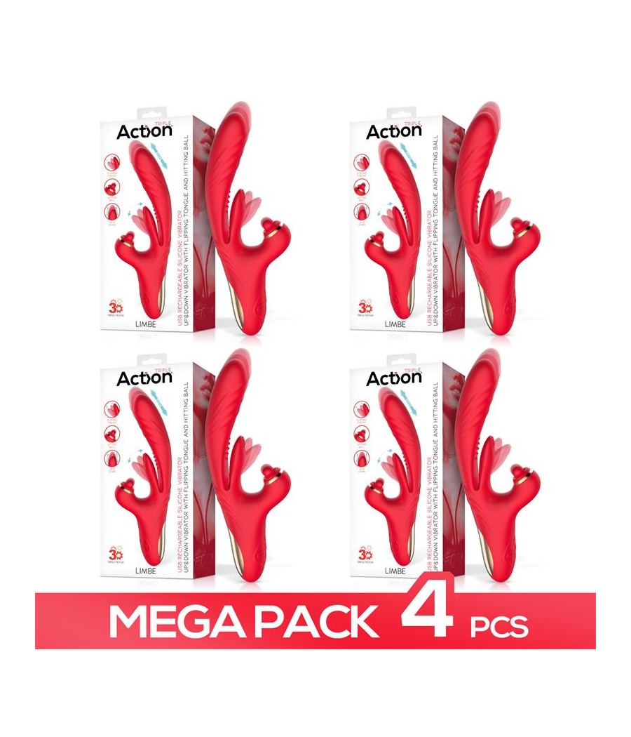 Pack de 4 Limbe Vibrador con Lengua Flip Flap Bola Percutora y Up and Down