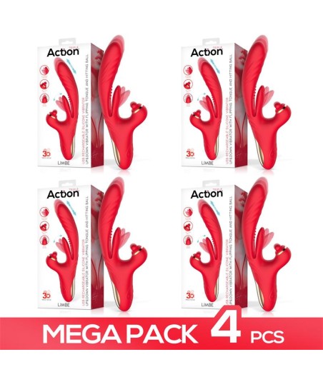 Pack de 4 Limbe Vibrador con Lengua Flip-Flap, Bola Percutora y Up and Down