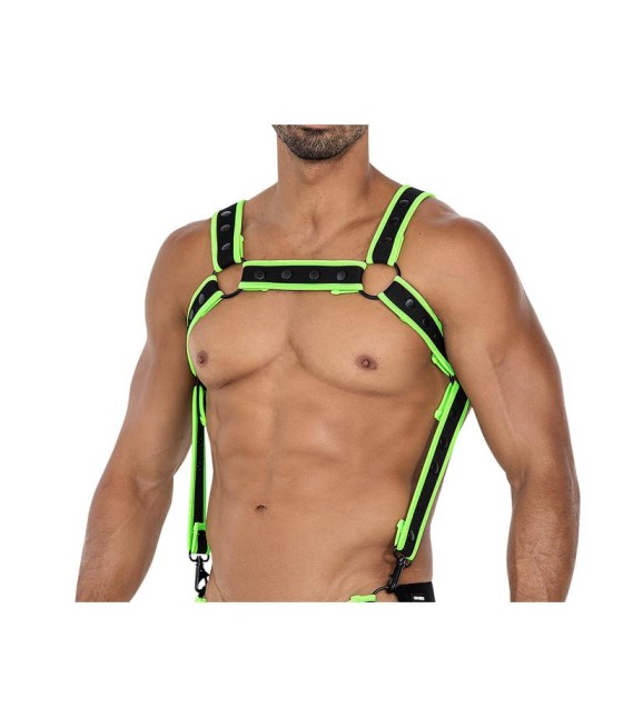 H4RNESS05 Arnes de Pecho Neon Verde Talla unica