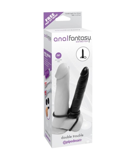 Dildo Anal Double Trouble Color Negro