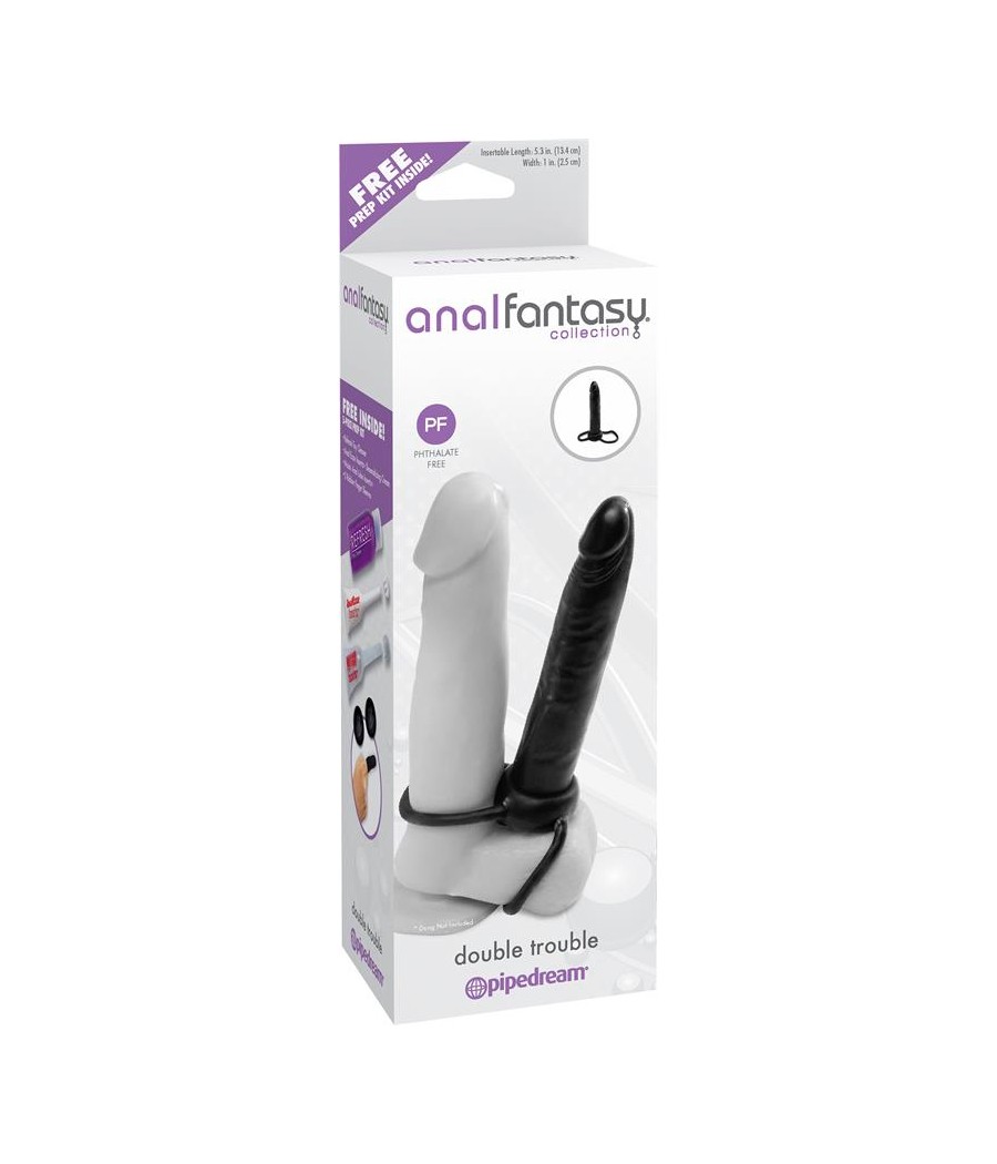 Dildo Anal Double Trouble Color Negro