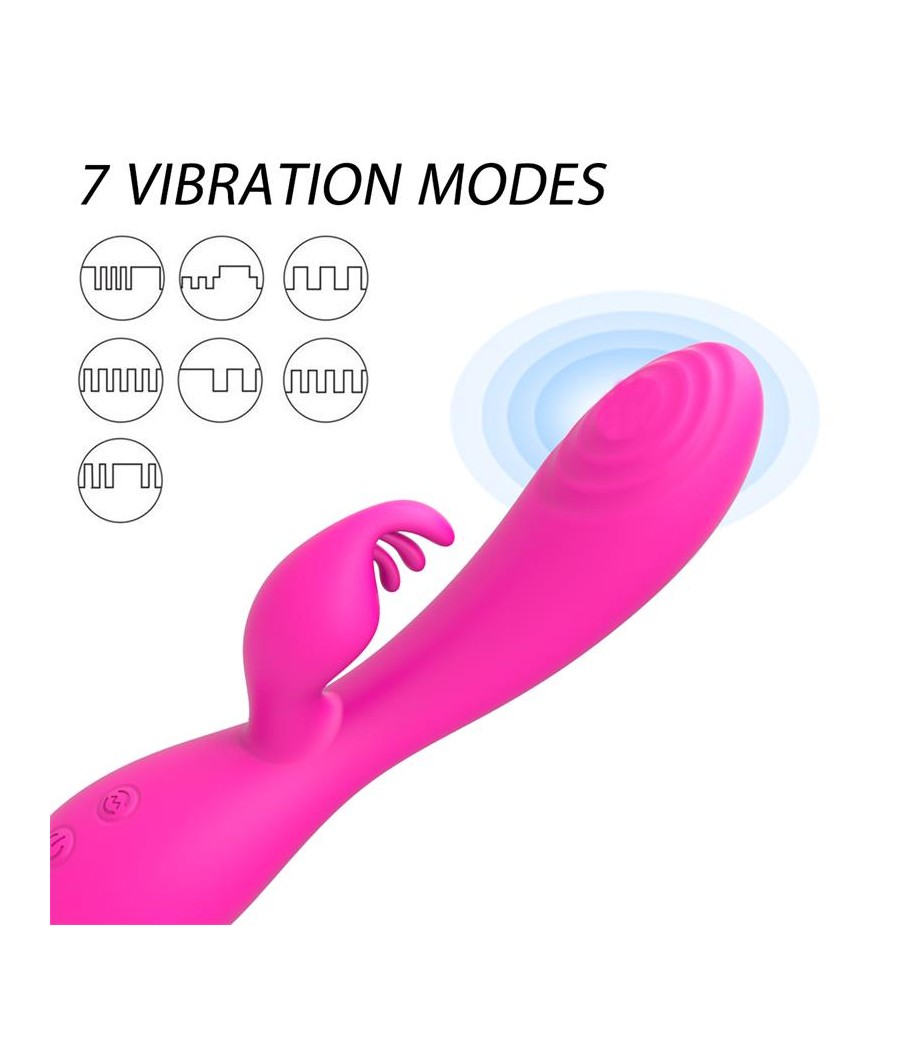 Conejito Vibrador Magic Stick con Pulsacion Fucsia