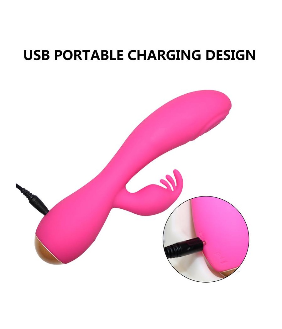 Conejito Vibrador Magic Stick con Pulsacion Fucsia